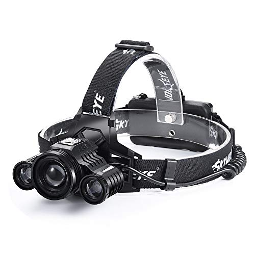 Coohole Headlamp Hands Free Flashlights Adjustable LED Waterproof Head Light 80000LM Super Bright