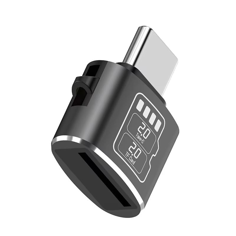 TF Micro SD Card Reader Type C TF Card Reader PortableTF CardReader with Keychain USB C to Micro SD SDHC SDXC OTG Memory Read, Compatible with Phone with OTG Function Instant CardReader Black-image-13