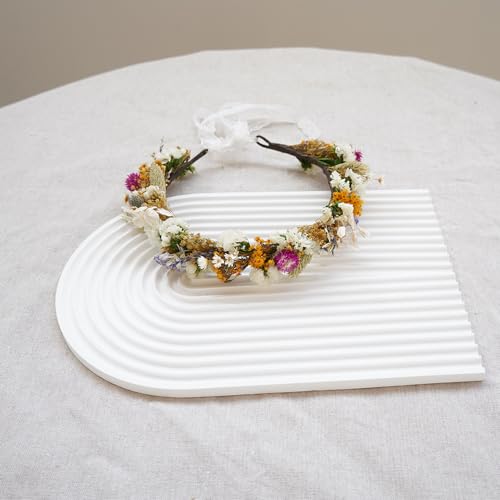 Corona de flores secas para boda miniatura 4