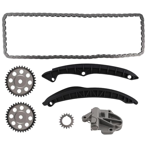 maXpeedingrods Juego de cadenas de distribución, tensor de cadena de distribución para VW Polo, Skoda, Seat Ibiza Fabia 03C105209AR TCK200 03C109469K 03C109507AH, juego de cadenas de árbol de levas
