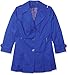Via Spiga Women's Plus-Size Single Breasted Pleated Trench Coat, Positano Blue, 3X