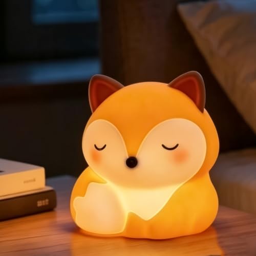 Cute Fox Night Light with Timer and Touch Control