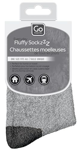 Everyday Fluffy Sockzzz, Comfortable Socks for Women and Men, Cozy, Warm Socks for Home and Travel, Travel Essentials, Black