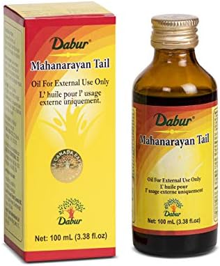Dabur Herbal Ayurveda Mahanarayan Tail Massage Oil for Aching Joints and Muscles (100 ml / 3.38 fl oz)