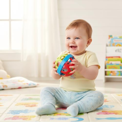 Image of Colorful Soft Biggie Ball Rattle Toy Made in Safe Non-Toxic for Kids Best for Gift new Born Baby | Children Toy and Infant Products Activity Center | Attractive Rattle Toy for New Born Baby