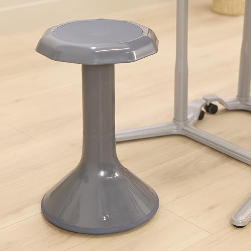 Image of Back2School Express Wobble Sensory Stool - 20in Active Seating Balance Chair for Kids, Flexible Seating for School, Homeschool, Grey