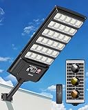Ofuray Solar Straßenlaterne für Außen, 6AH Solarleuchten für außen Dämmerungssensor bis Morgengrauen mit Bewegungssensor, 5 Modi, 3000K/4000K/6500K Dimmbar, solarstrahler außen für Wand, Garten,1 Pack