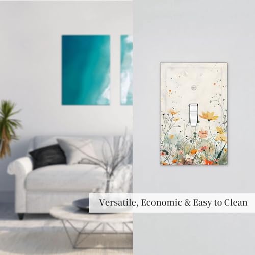 Watercolor Wildflowers Floral Ink Painting Decorative Light Switch Cover 1 Gang Single Toggle Device Electrical Faceplate Switchplates Decorator Outlet Wall Plate for Bedroom Living Room Decor by Rcaryponeatra - Used condition - Image 7