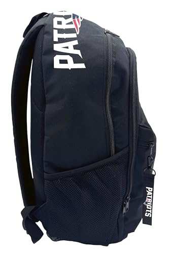 Image of NFL New England Patriots Backpack - Triple Stripe Wordmark Design with Keychain