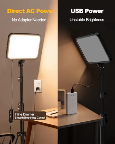 Image of UBeesize 1-Pack LED Video Light Kit with Tripod & Phone Holder | 3000-6500K Dimmable Lighting for Makeup, Gaming & Streaming