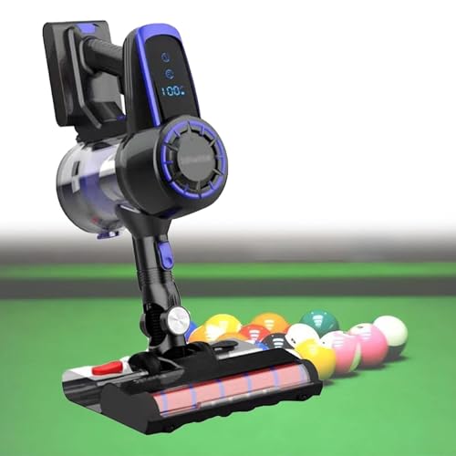 Electric Billiard Table Cloth Cleaner, 240W Billiard Pool Table Cloth Brush Cleaner for Billiard, Pool Tables, 22kpa Cordless Vacuum Cleaner with 2rd Gear, Detachable Battery(Blue)