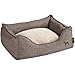 HUNTER Hundesofa BOSTON, gemütliches Hundebett mit Wendekissen, klassisches Design, weiches Kuschelsofa waschbar, rutschfest, Farbe: braun, Größe: S