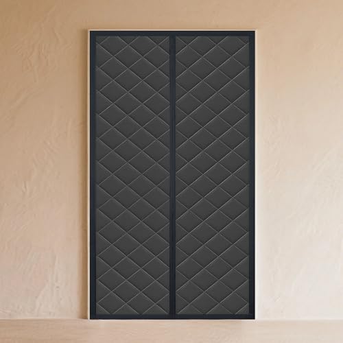 Rideau de porte magnétique 83 x 187 cm isolation thermique et acoustique noire sans perçage - 2