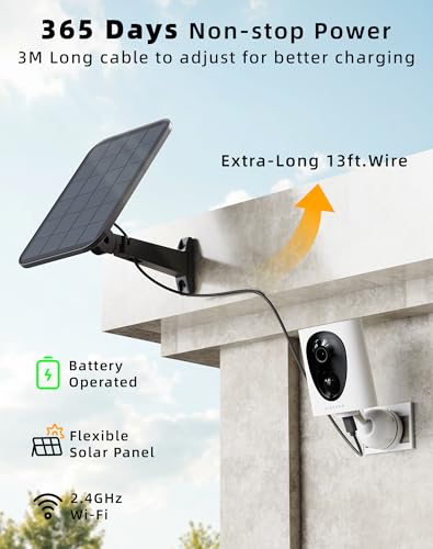 Image of VIRTAVO 2K Wireless Security Camera Outdoor Home WiFi Surveillance Cam, Battery Powered,3W Solar Panel,Color Night Vision,AI Motion Detection,2‑Way Audio,IP66 Weatherproof,SD Card & No Subscription