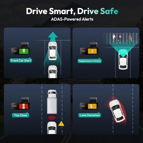 BOTSLAB 4K 2K Dual Dash Cam Front and Rear, Dashcam with Voice Control, STARVIS, ADAS Driv - image 3