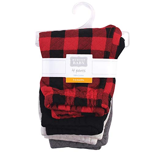 Hudson Baby Unisex Baby Quilted Jogger Pants 4Pk, Buffalo Plaid, 3-6 Months #TOP1