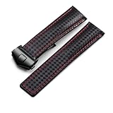 tag heuer aquaracer calibre 5 khaki Correa de reloj de piel de becerro negra suave compatible con Tag Heuer Aquaracer 300 CARRERA F1, pulsera de reloj for hombre de 20 mm y 22 mm.