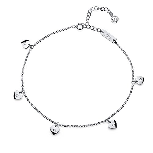 Preisvergleich Produktbild Oliver Weber Fusskette aus Edelstahl Premium Schmuck Kollektion, Fusskette mit Zirconia Ideale Geschenkidee für Damen