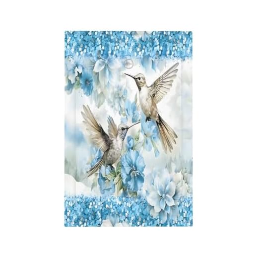 XFYGBY Decorative Light Switch Plate Covers Rustic Blue Flowers Hummingbirds 1 Gang No Device Single Blank Outlet Covers Wall Plate Light Switch Cover Plate for Bedroom Home Decor