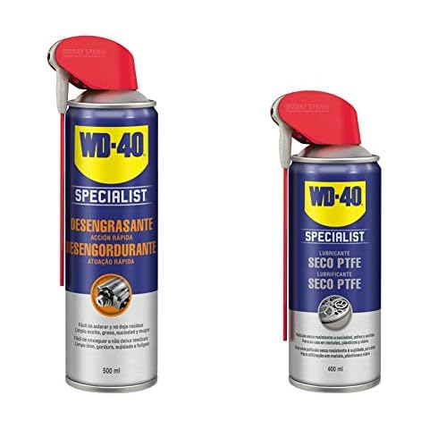 WD-40 Specialist - Desengrasante-Spray 500ml + Lubricante seco con PTFE de Specialist Cover