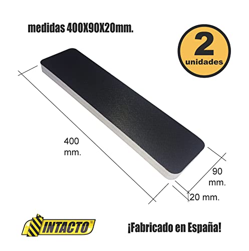INTACTO PIEZA DE PROTECCIÓN COCHE ESPUMA DE POLIETILENO ANTRACITA+ ADHESIVO EXTRA FUERTE 400X90X20MM. 2 unidades Cover