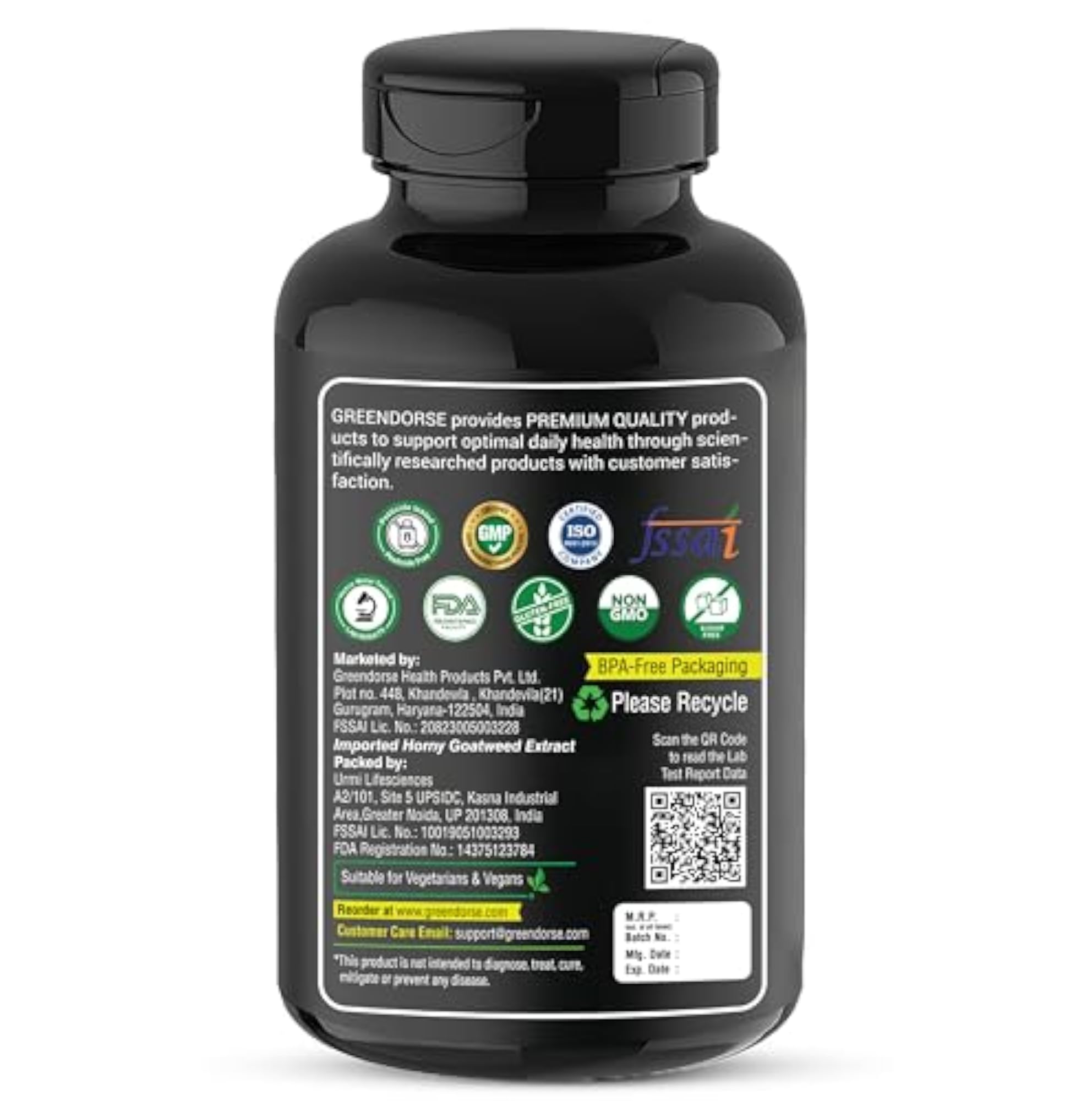 GREENDORSE Horny Goatweed Extract Capsules, High Potency