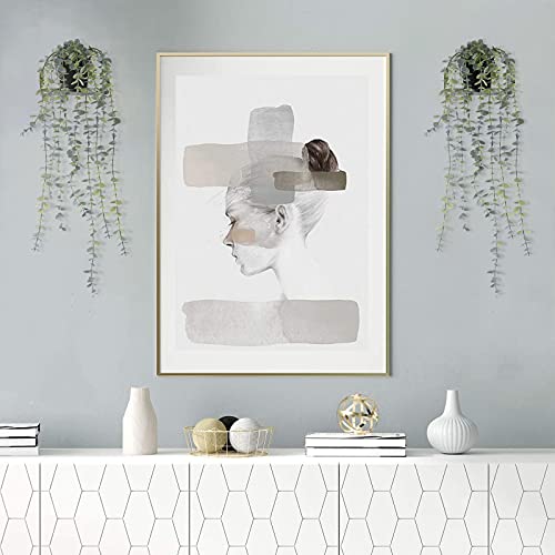 Lorydeco Artificial Hanging Potted Eucalyptus Vine Set Of 2, Fake Plants With Pot, Medium Faux Planters Greenery For Wall Home Room Indoor Outdoor Decor #TOP4