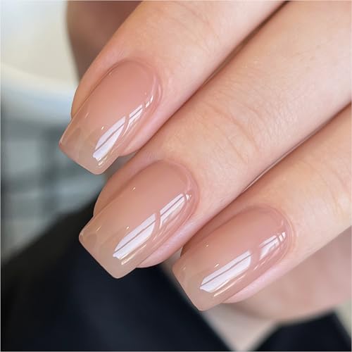 GAOY Nude Jelly Gel Nail Polish, 16ml Sheer Translucent Netural Soak Off Gel Polish, UV Light Cure for Nail Art DIY at Home, 3157 Bare Glow
