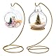 DELORIGIN 2 Stück Ornament Ausstellungsstandhalter Glaskugel Weihnachtskugel Halter Goldener Eisendraht Haken Zum Aufhängen Für Weihnachtskugel Laternen Aufhängen von Luftpflanzen Terrarium Ball Dekor