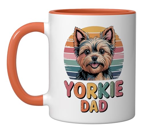 Taza cerámica Retro Yorkie Dad Yorkshire Terrier 11 oz miniatura 1