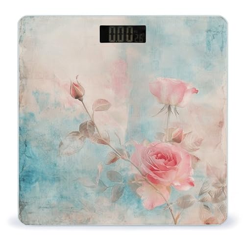 Báscula digital de baño retro shabby chic 26x26 cm