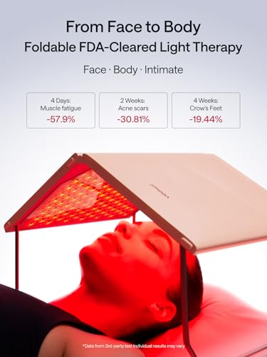 JMOON by Ulike ReGlow Max, Red Light Therapy for Face, Medical-Grade Red Light Therapy for Anti-aging, Blue Light Therapy for Acne | 3 Modes, 464 LEDs, 1040 cm² Large Area for Full-Body Care, Foldable - Image 3