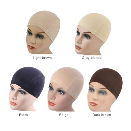 YANTAISIYU Bamboo Fiber Wig Cap Comfortable Elastic Wig Cap Wearing Under Wigs (Dark Brown)