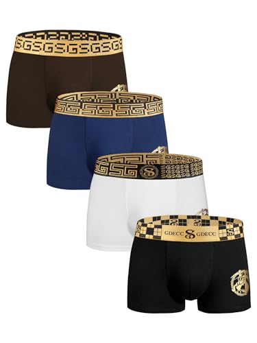 Gift Boxed Men's Underwear Boxer Briefs, Cotton Trunks Shorts Underpants, Moisture Wicking Breathable Fashion Natural
