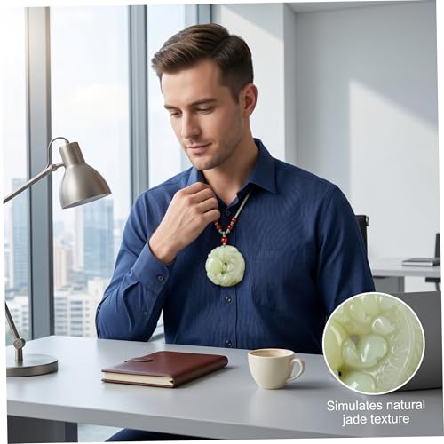 Collier de jade gravé pour hommes et femmes, pendentif vert clair unique