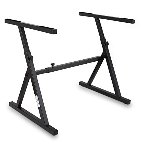 Heavy Duty Folding Keyboard Stand - Sturdy Reinforced Z Design w/ Adjustable Width