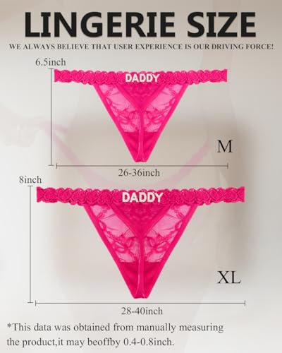 Image of Sexy Underwear for Women Lace Panties Sexy Thong with Funny Rhinestone Letters for Couple Gifts