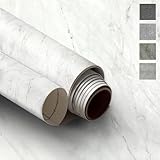 Very Berry Sticker Marble Contact Paper (Stone White Matte, 24' x 118') Thick Premium Peel and Stick Countertop Wrap, Waterproof Vinyl, Renter Friendly for Kitchen Counters, Bathroom Vanities