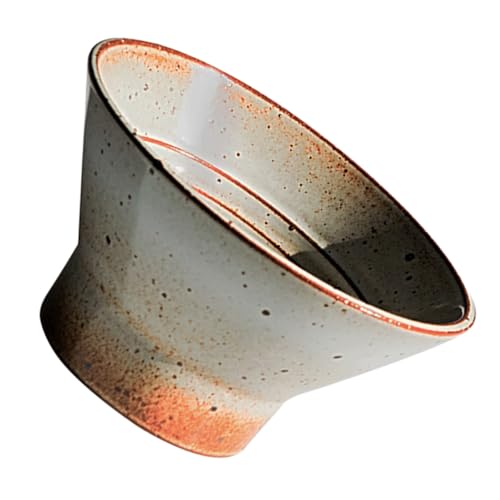 WATIIFUFU Ciotola Alta in Ceramica Handmade con Base Antiscivolo Design Vintage per Servire Zuppe Insalate e Riso Scodella da Cucina Retrò Pratica e Stabile