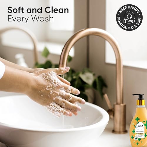 Image of Wiz Liquid Hand Wash Refill Pouch - 1L (Pack of 2) | Everyday Hygiene | 70% Less Plastic | pH Balanced for Soft & Gentle Hands | Germ Protection | Moisturizing Formula