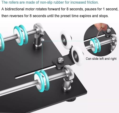Automatic Darkroom Film Processor Machine, Electric Film Processor Machine, with Auto Rotating Base Extension Rod, 1-30min Timer, 4 Preset Programs, for Various Developing Tanks