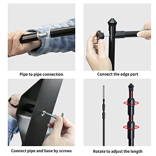 Higiinc 8X8 Ft Heavy Duty Backdrop Banner Stand , Adjustable Telescopic Display Backdrop Stand For Photography, Trade Show, Parties, Portable Background Stand With Carrying Bag #TOP3
