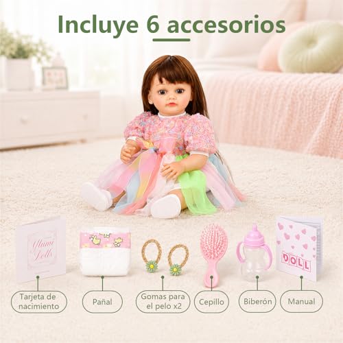 Muñeca interactiva reborn de 22 pulgadas con sonido miniatura 4