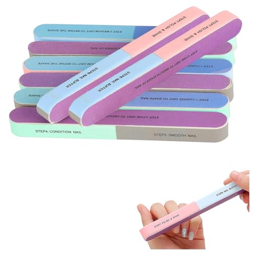 Nail Files,8 PCS Nail Buffer Manicure Nail Buffer Blocks Sanding File Nail File and Buffer Set Professional for Nail Grooming Styling Nail Care Manicure Polisher