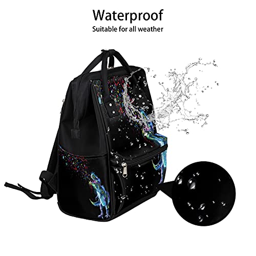 Mochila de fraldas, bolsa de fraldas de dinossauro animal galáxia, impermeável, bolsa de fraldas de