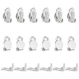 UNICRAFTALE Über 50pcs Edelstahl Clip-On Ohrring Flache Runde Ohrclips Tablett Ohrringe Ohrstecker Rohlinge Ohrring Zubehör Für Schmuckherstellung Ohrringe Bastel Zubehör DIY Edelstahl Farbe