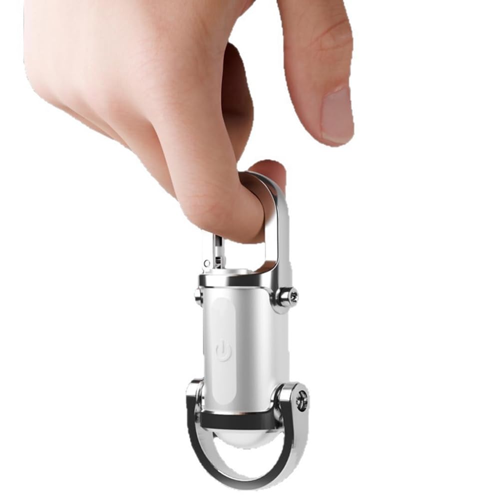 UDSKNV[KSL Mini Keyring LED Torch 1200LM Super Bright Rechargeable Key Ring Light for Outdoor Use in for Camping Silver