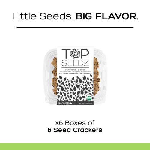 Top Seedz Certified Organic Gluten Free 6 Seed Crackers | 6-Pack | 5 Ounces | Healthy Vegan Crackers With Plant Based Protein | Made Of Sunflower, Flax, Sesame And Pumpkin Seed #TOP1
