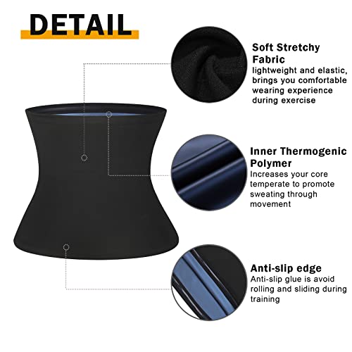 Waist Trainer Slimmer Wrap For Men Sauna Belt Workout Slim Body Sweat Wrap For Stomach And Back Lumbar Support Blue L/Xl #TOP5