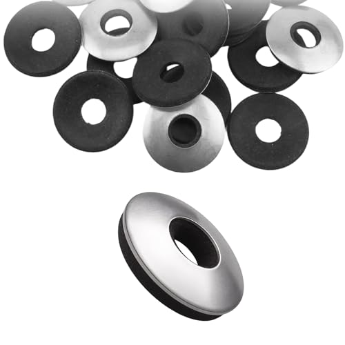 20 Piezas Arandelas de Sellado Adheridas con EPDM M8 x 22 mm EPDM, Arandelas de Acero Inoxidable con Junta de Goma para Tornillos Autoperforantes y Fijaciones Metálicas